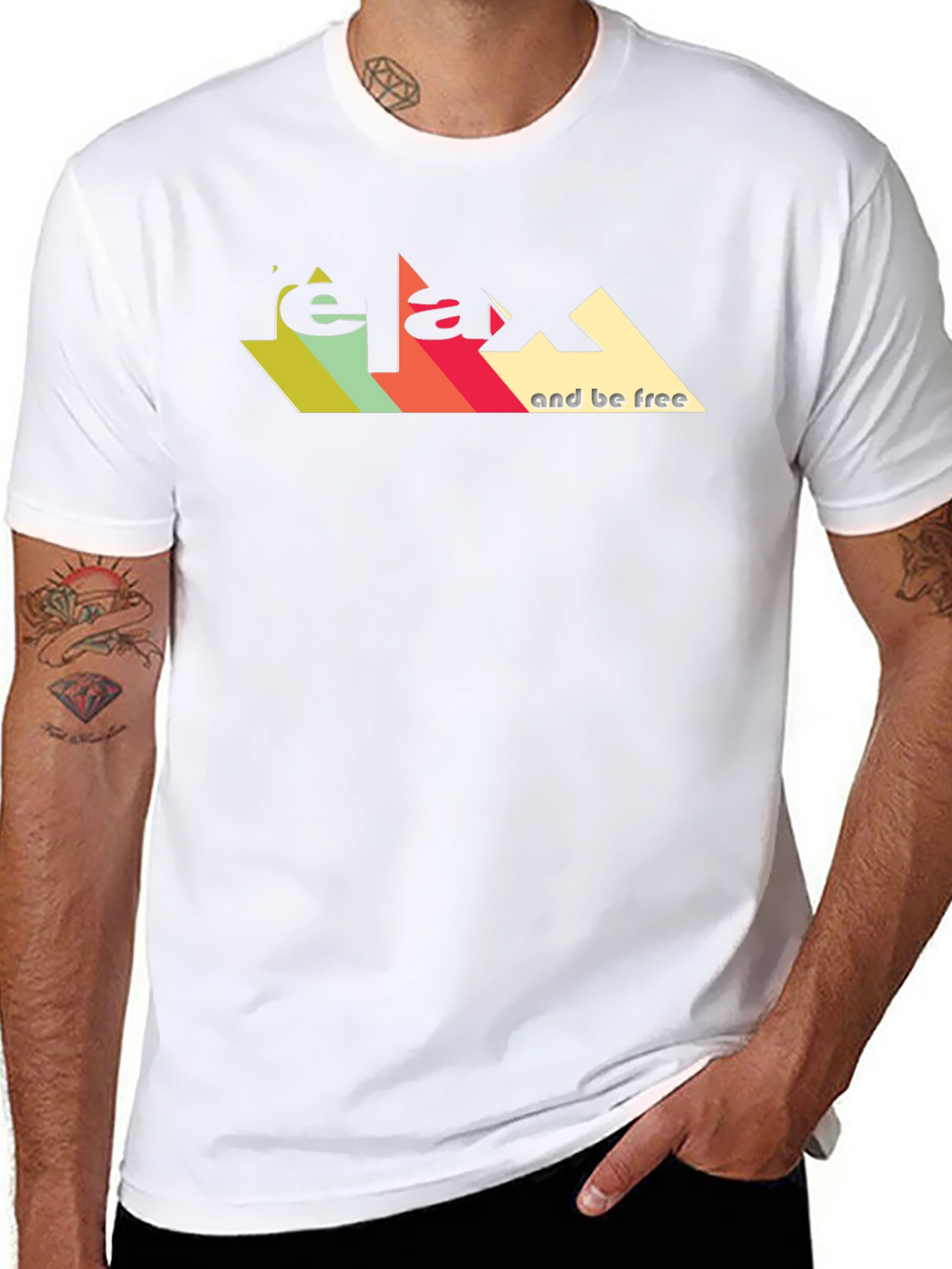 Relax And Be Free Graphic Tee - Retro Design