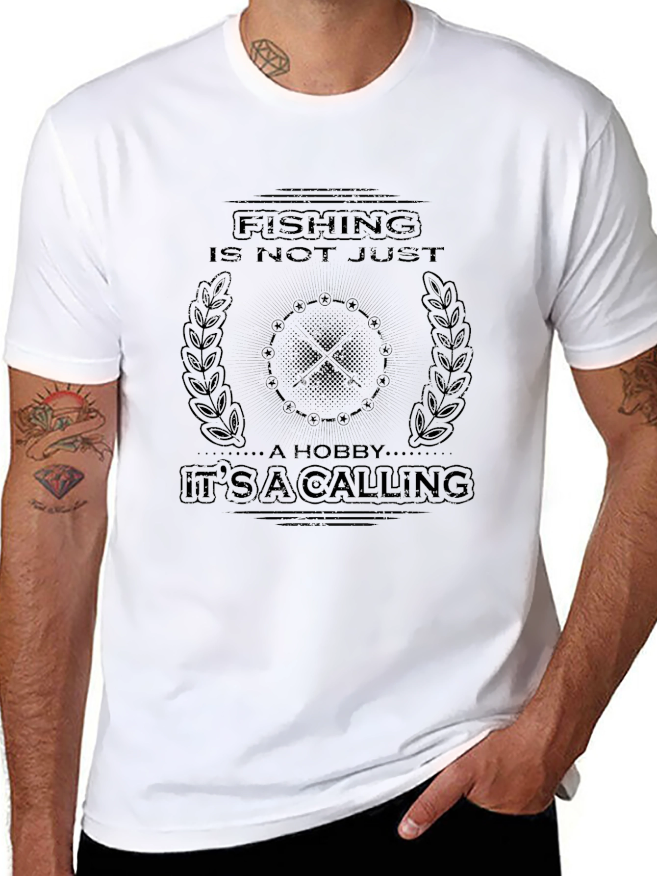 Fishing is a Calling Black T-Shirt