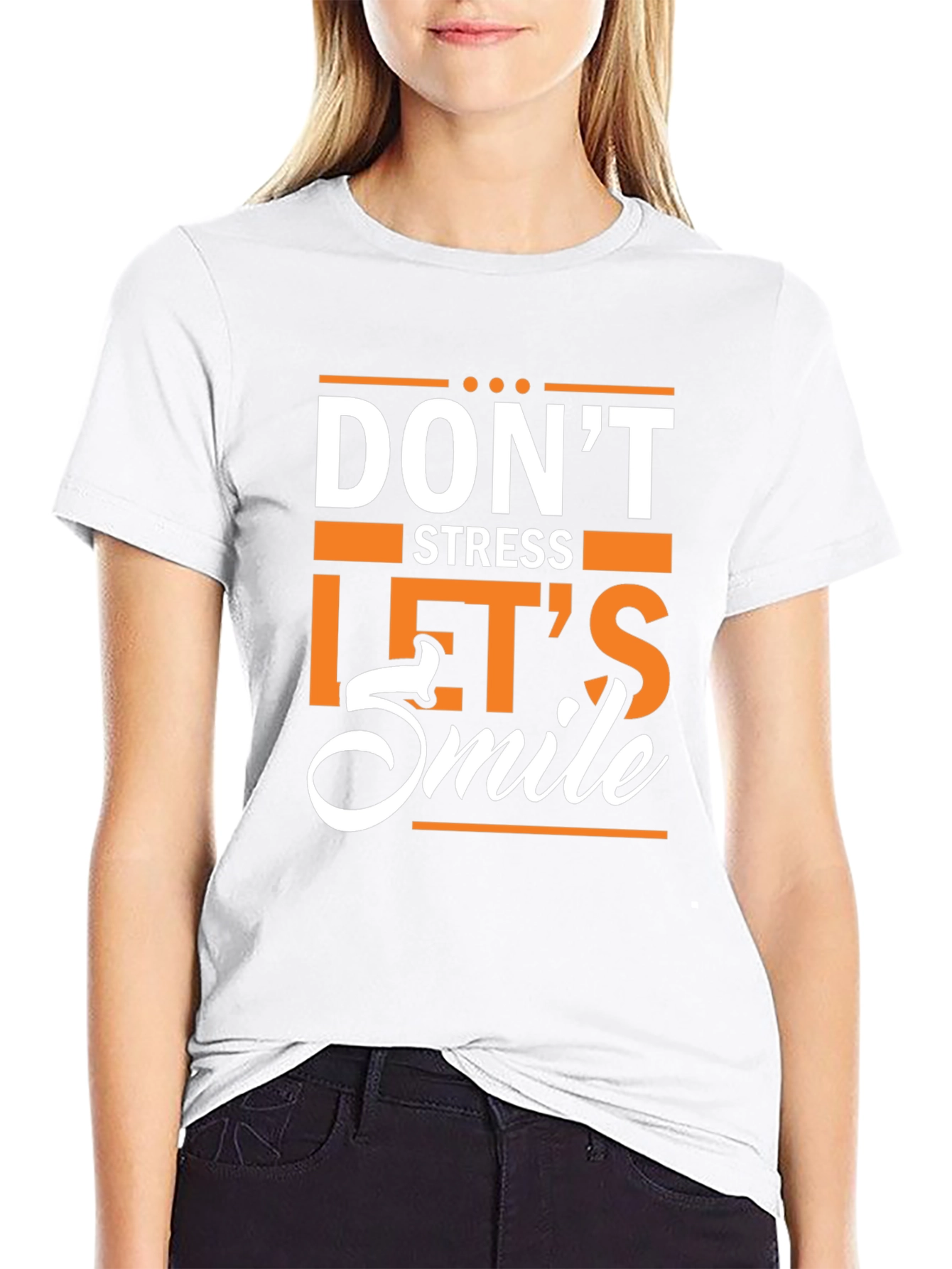 Dont Stress Lets Smile Graphic T-Shirt