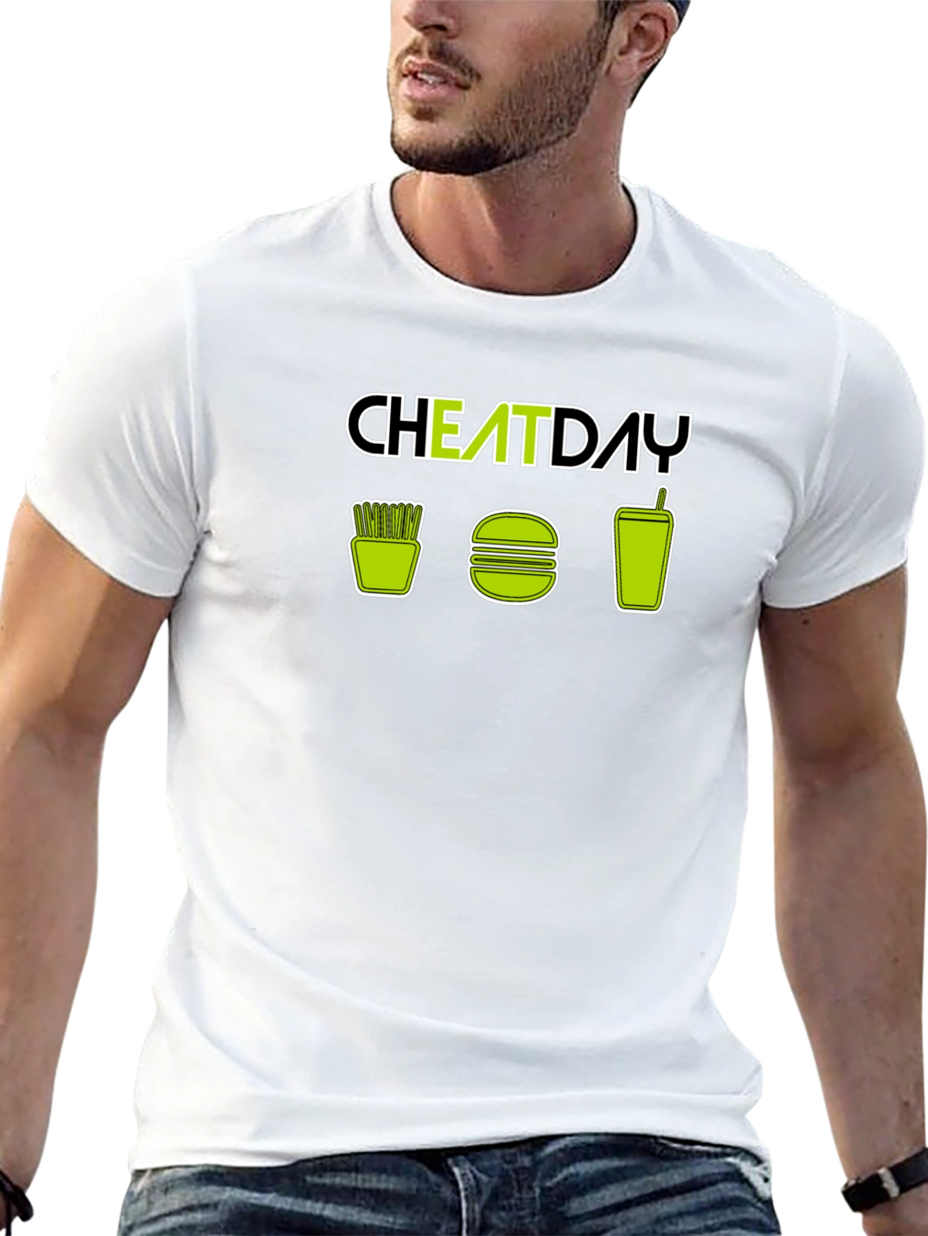 Cheat Day T-Shirt - Fries Burger Soda Design