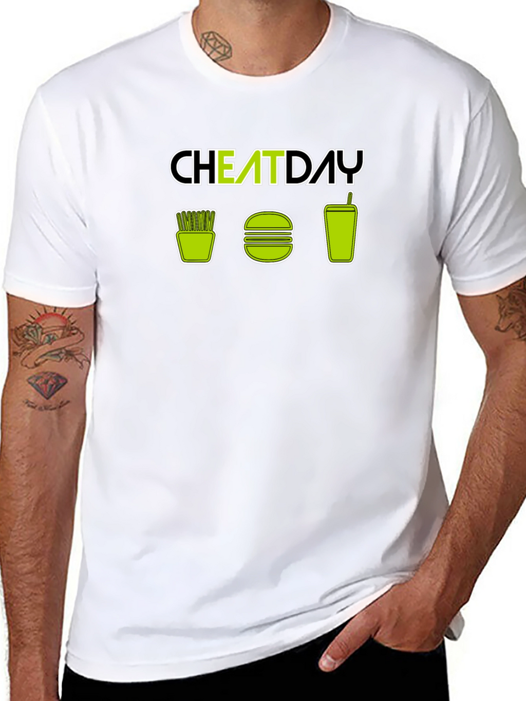 Cheat Day T-Shirt - Fries Burger Soda Design