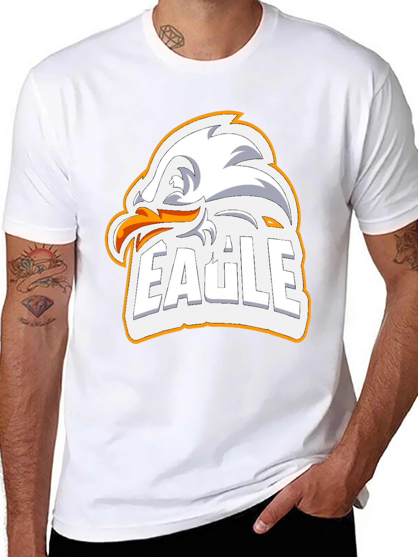 Eagle Graphic Print Mens Black T-Shirt