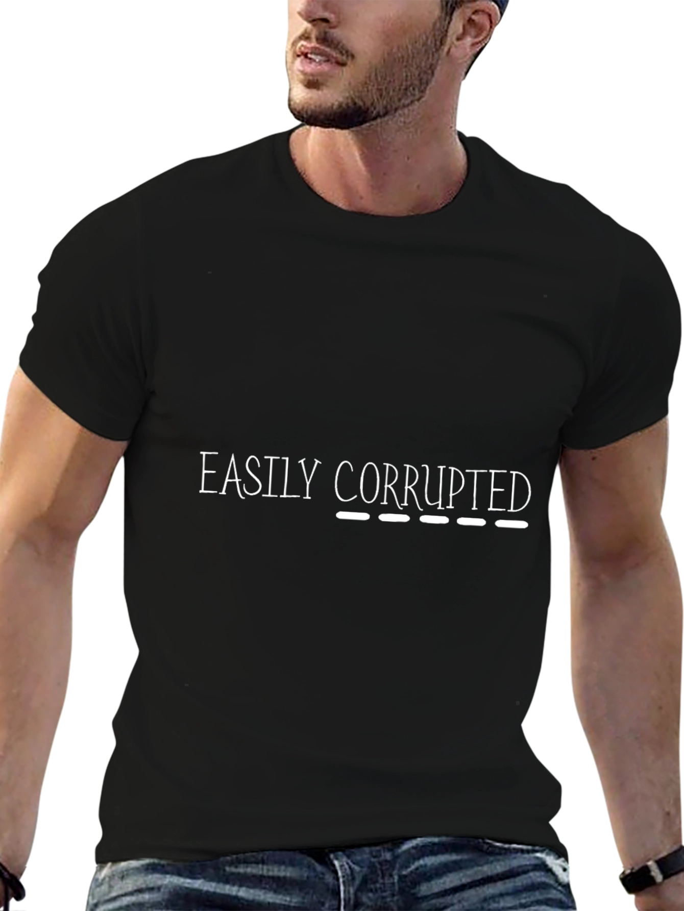 Easily Corrupted Humor Graphic T-Shirt