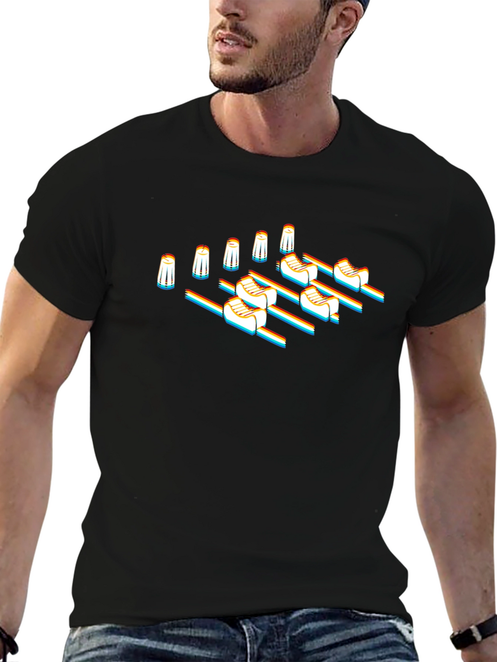 Retro Foosball Player Graphic Tee