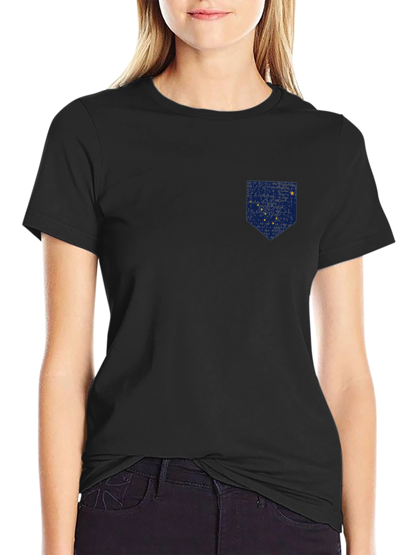 Alaska Flag Pocket Print T-Shirt - Patriotic Tee
