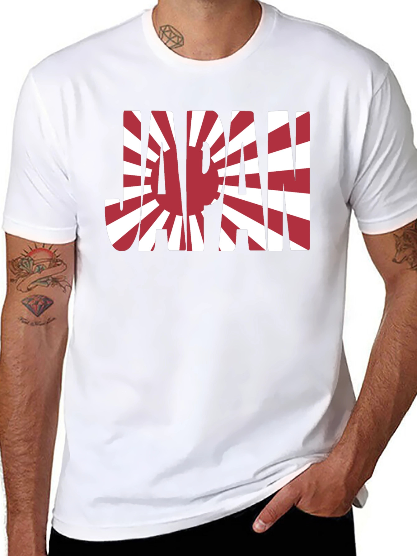 Japan Flag Graphic Tee - Rising Sun Design T-Shirt