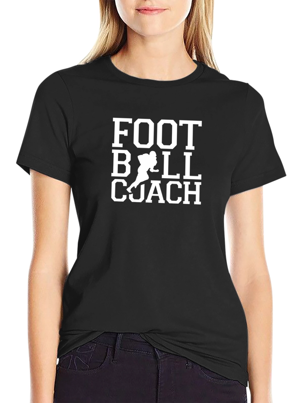 Football Coach Graphic T-Shirt - Black Cotton Tee