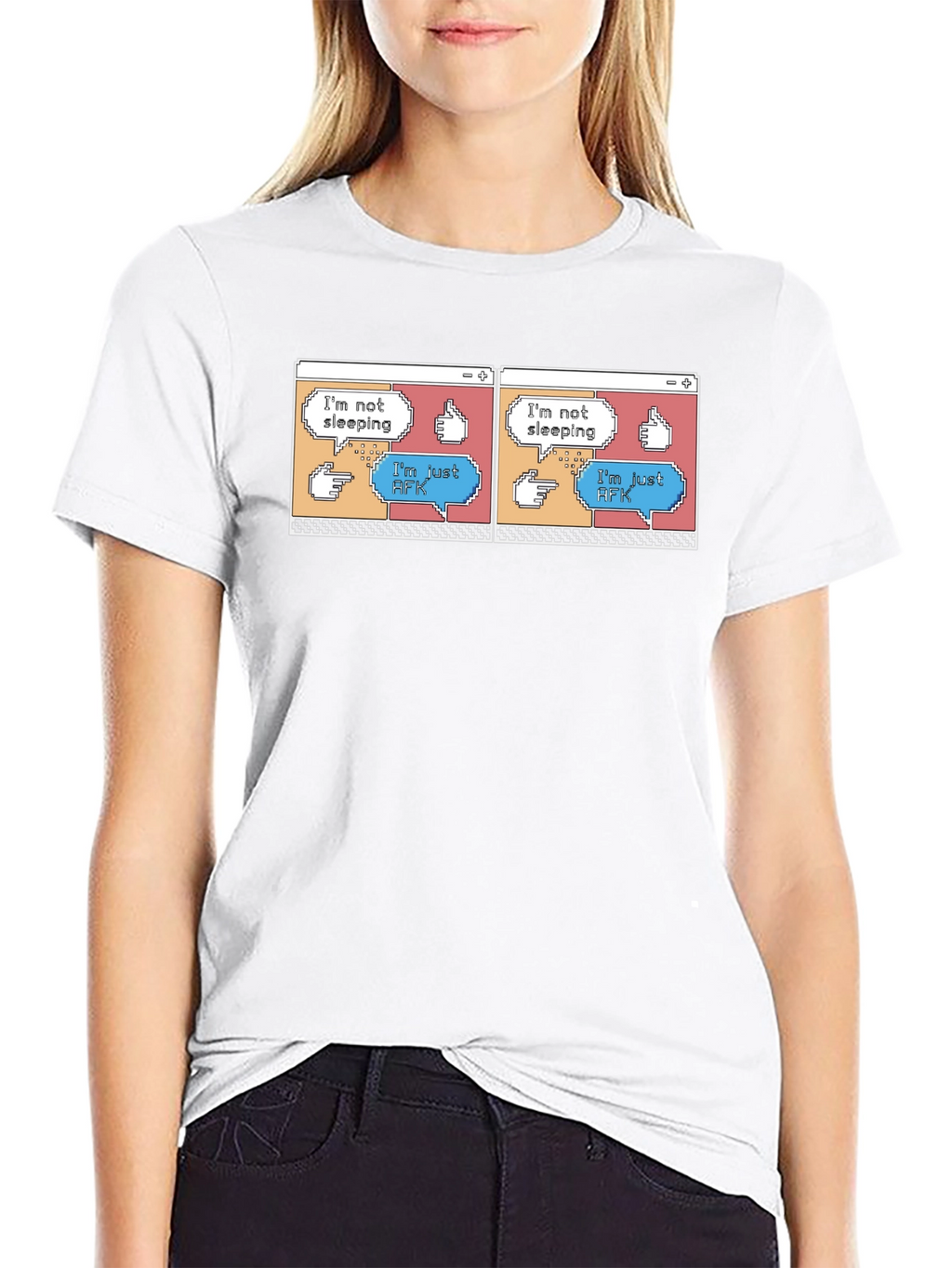 Im Not Sleeping Im Just AFK Black T-Shirt