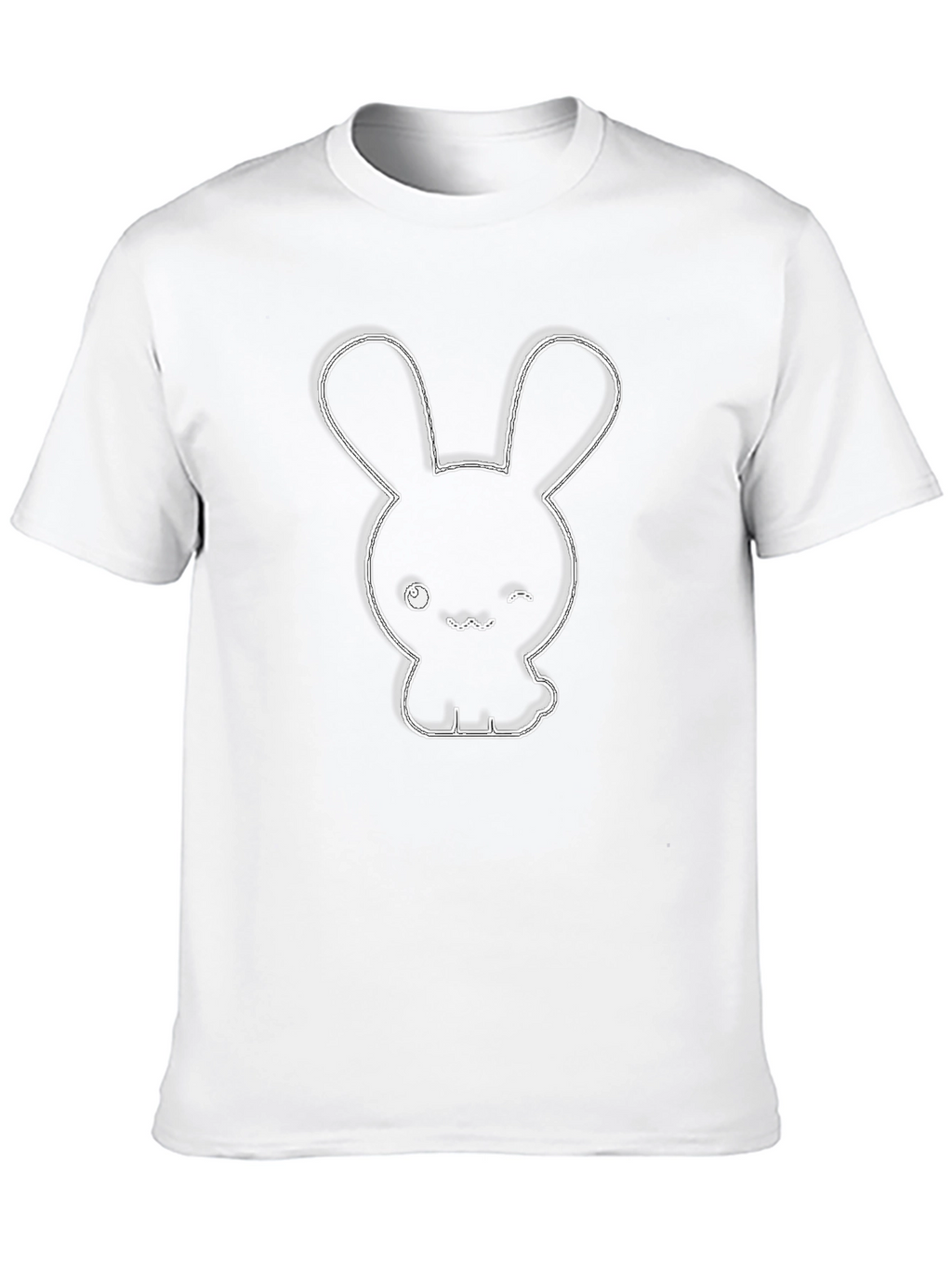 Cute Bunny Graphic Tee - Black Cotton Blend