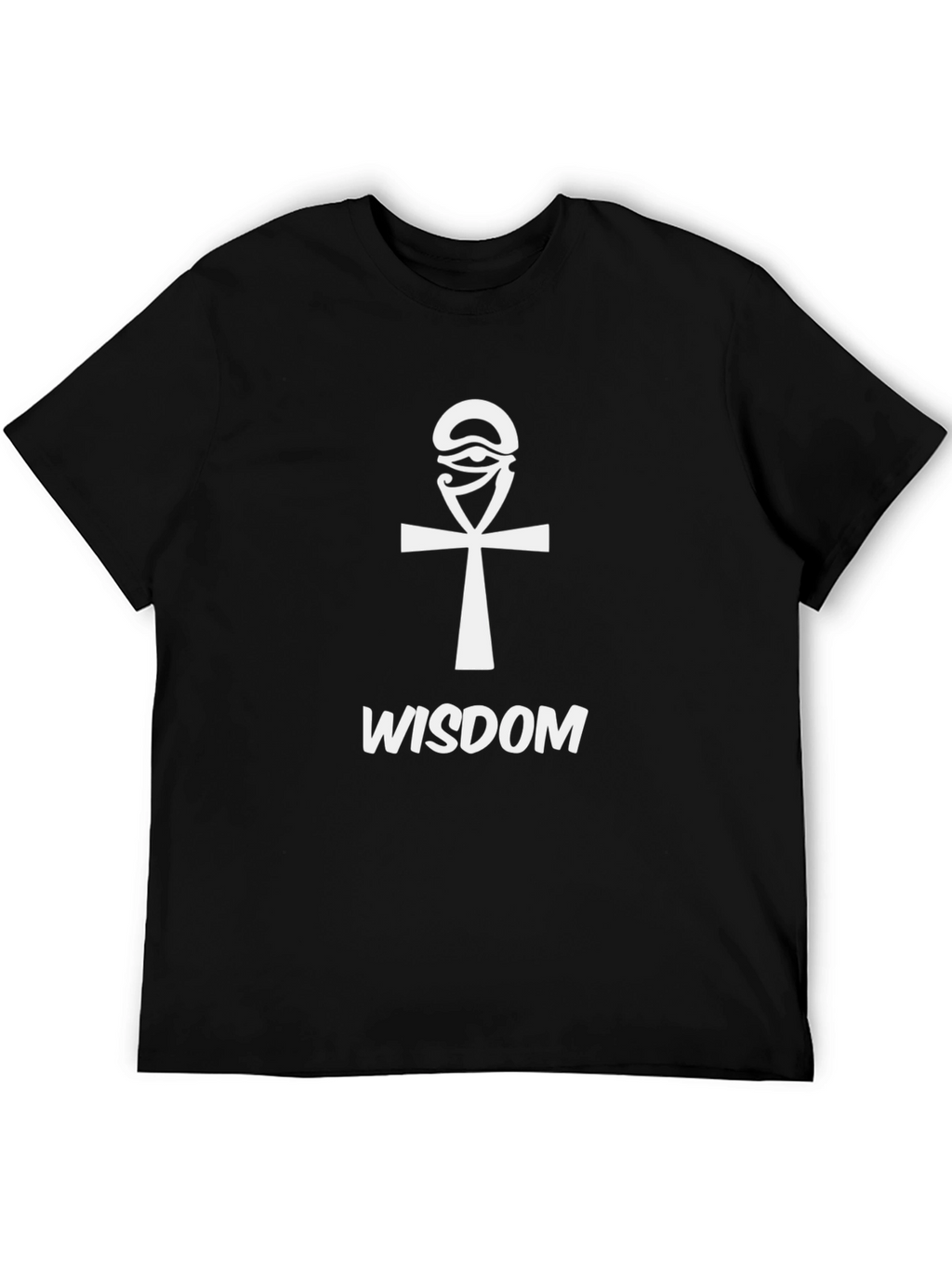 Egyptian Ankh Cross Wisdom Graphic Tee - Black