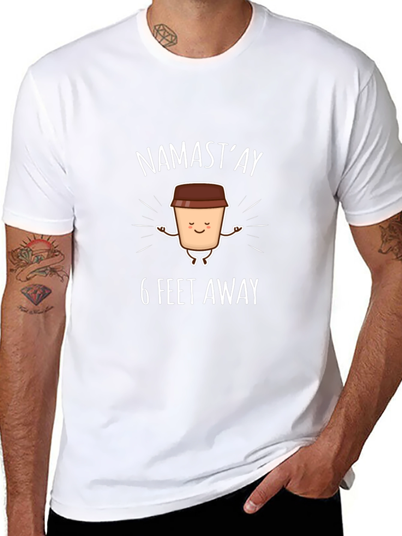 Namastay 6 Feet Away Graphic T-Shirt