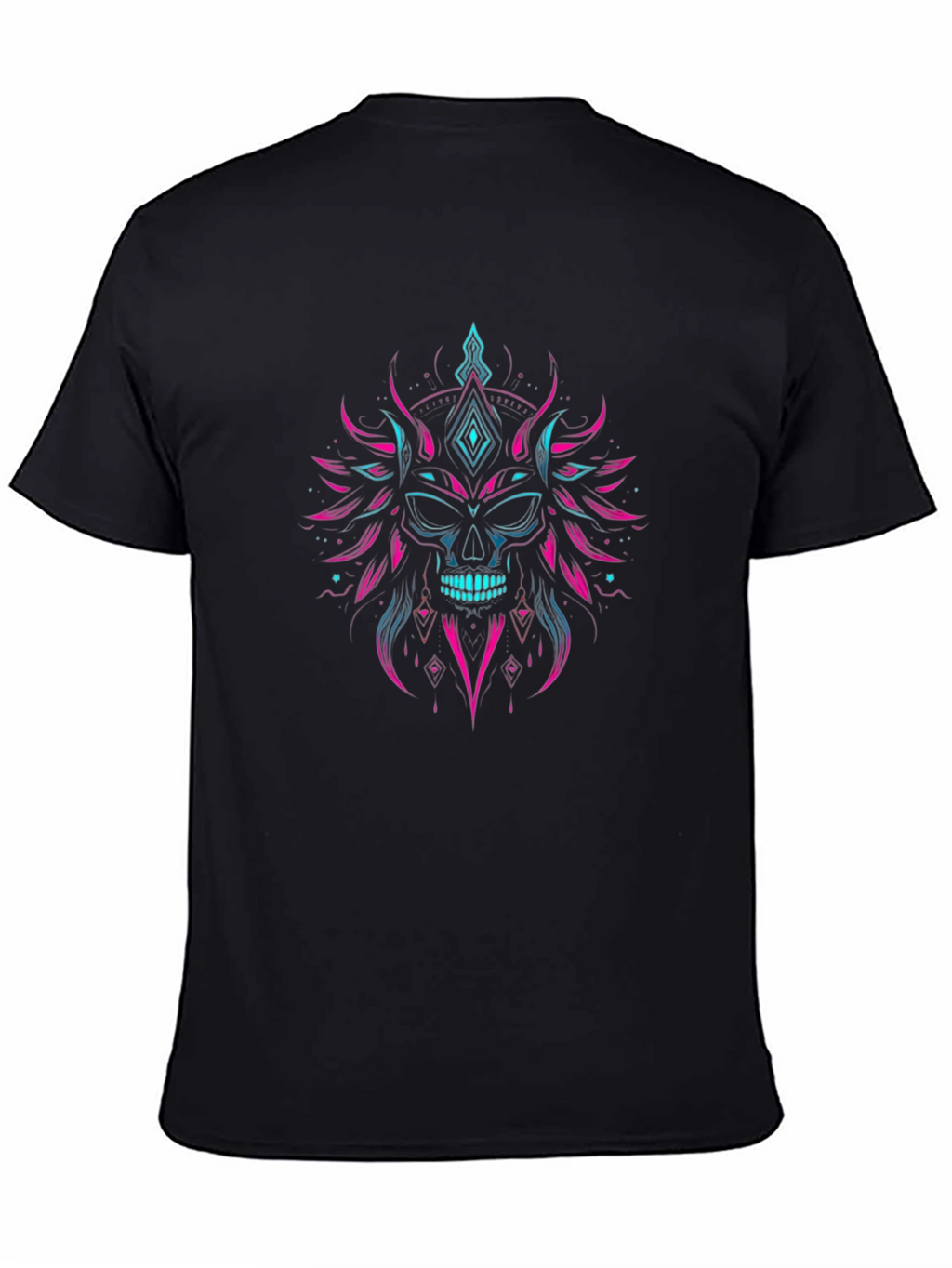 Skull Graphic Tee - Neon Punk Style