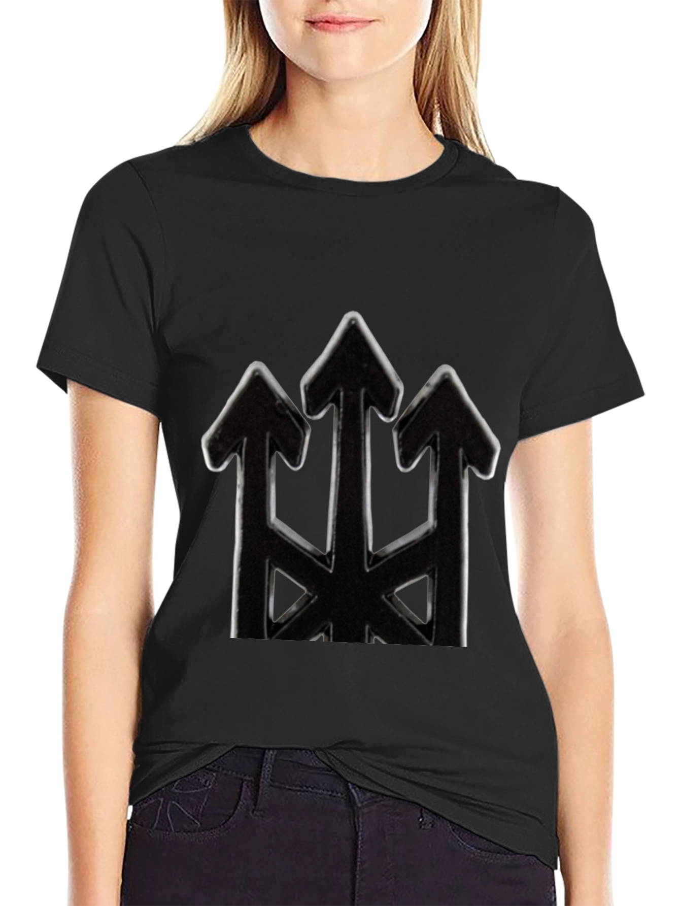 Mens Black Arrow Trident Graphic Tee