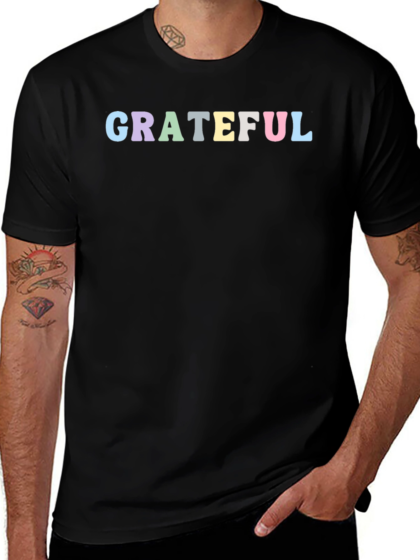 Grateful Graphic Tee - Trendy Short Sleeve Shirt