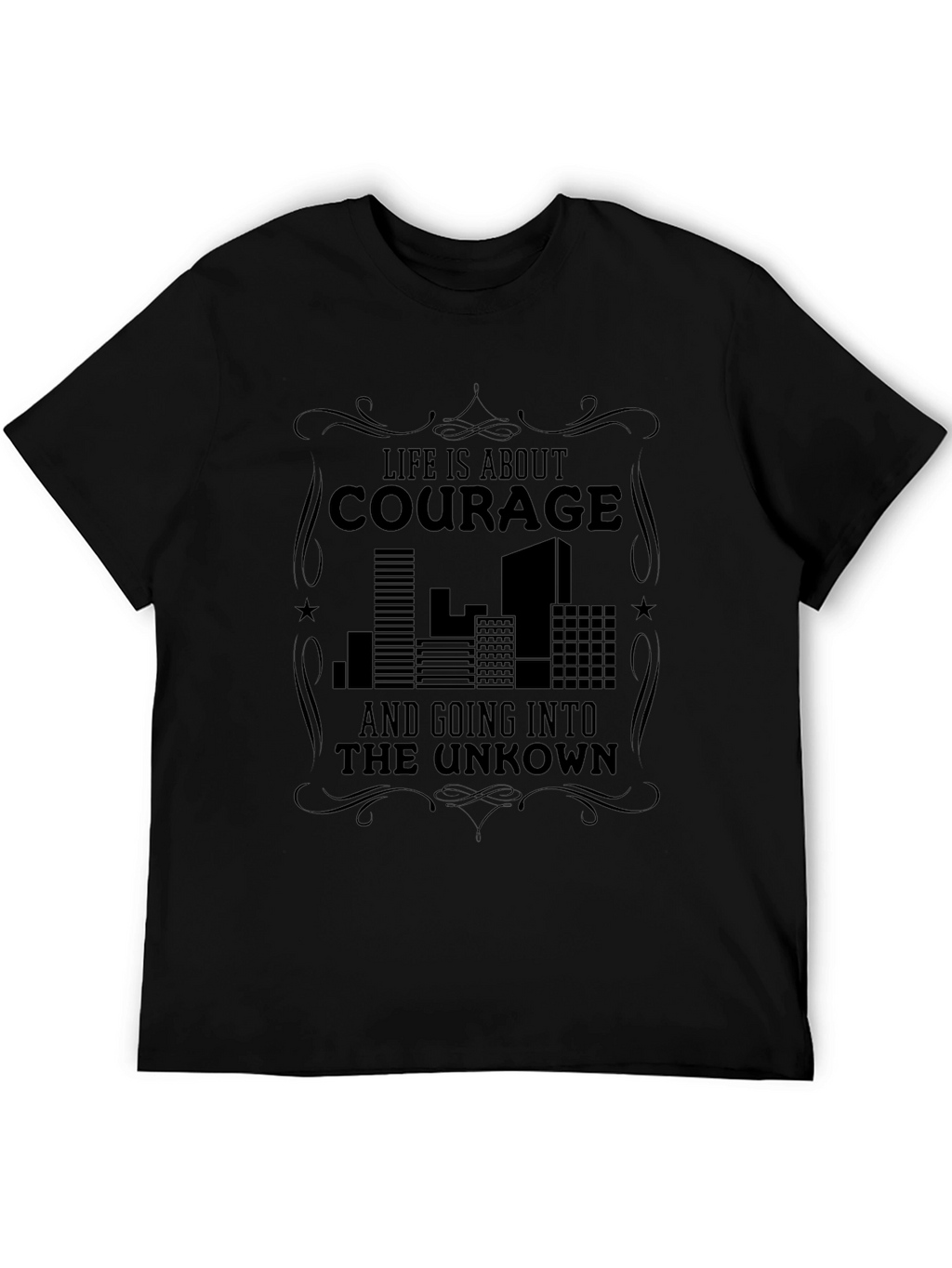 Courage Graphic Tee - Black Urban Style Shirt