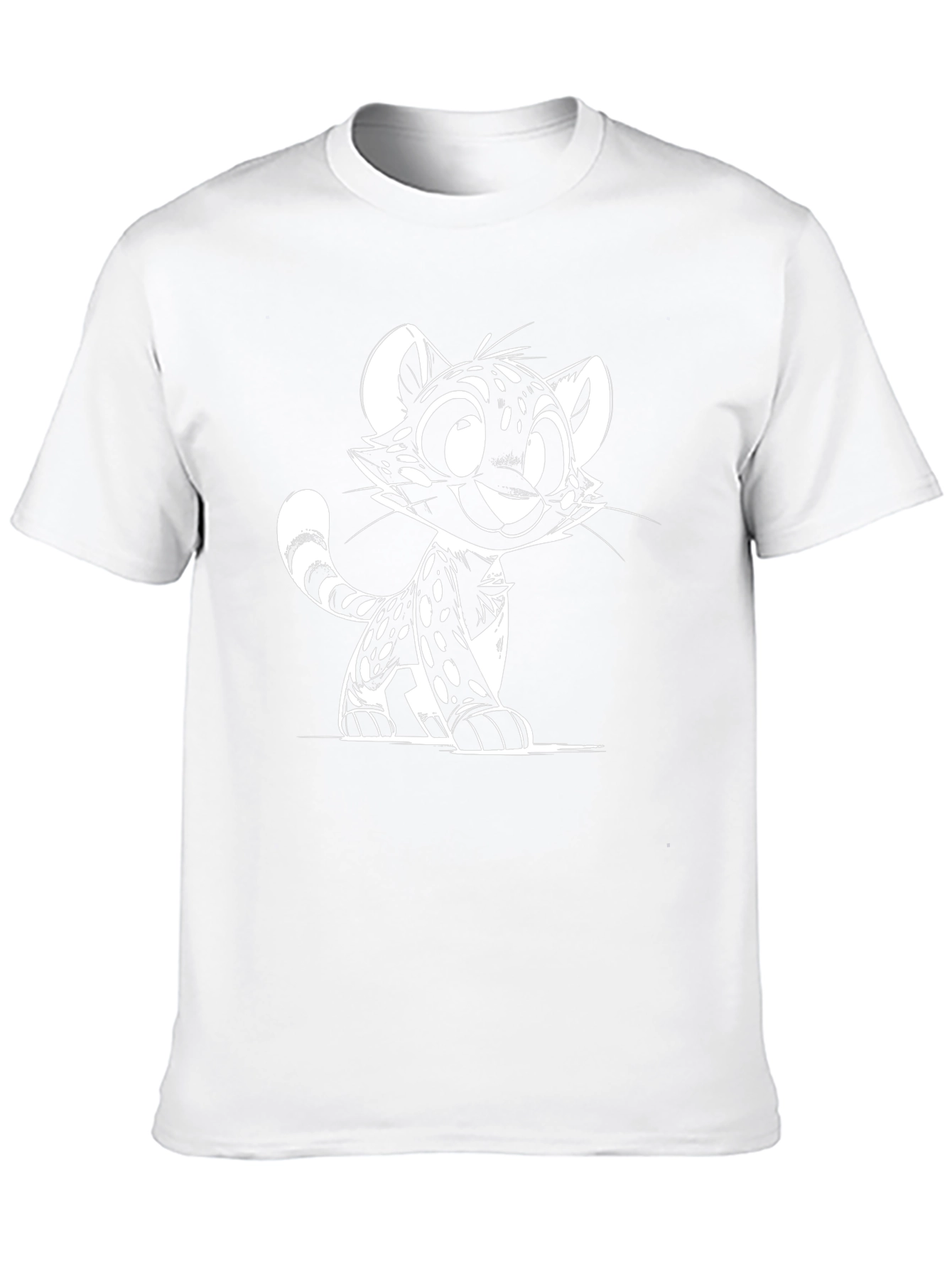 Cartoon Cat Graphic Tee - Black Unisex T-Shirt