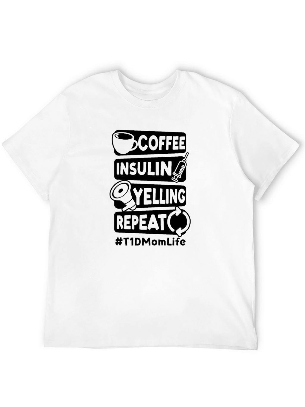 Coffee Insulin Yelling Repeat T-Shirt