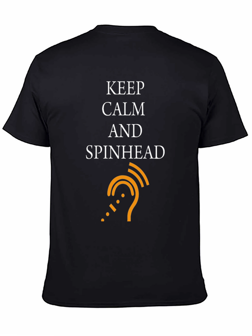 Keep Calm Spinhead T-Shirt - Black Cotton Tee