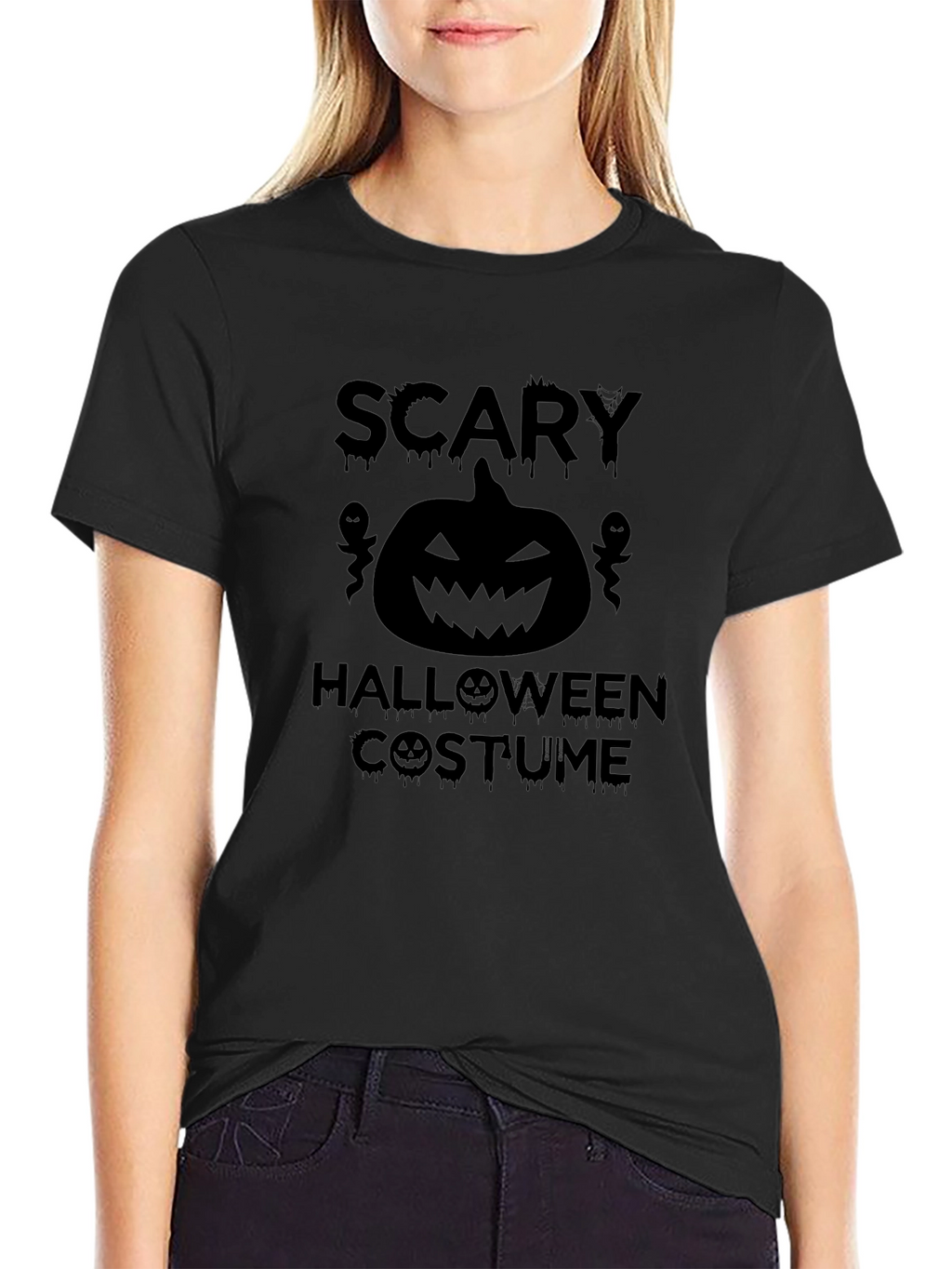 Scary Halloween Costume T-Shirt - Black