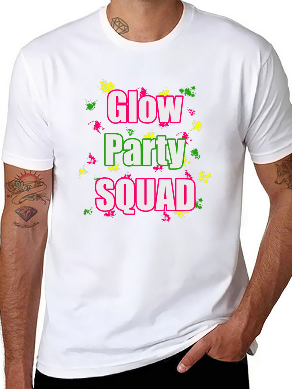 Glow Party Squad Black T-Shirt