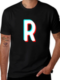 Letter R T-Shirt - Stylish 3D Effect Design