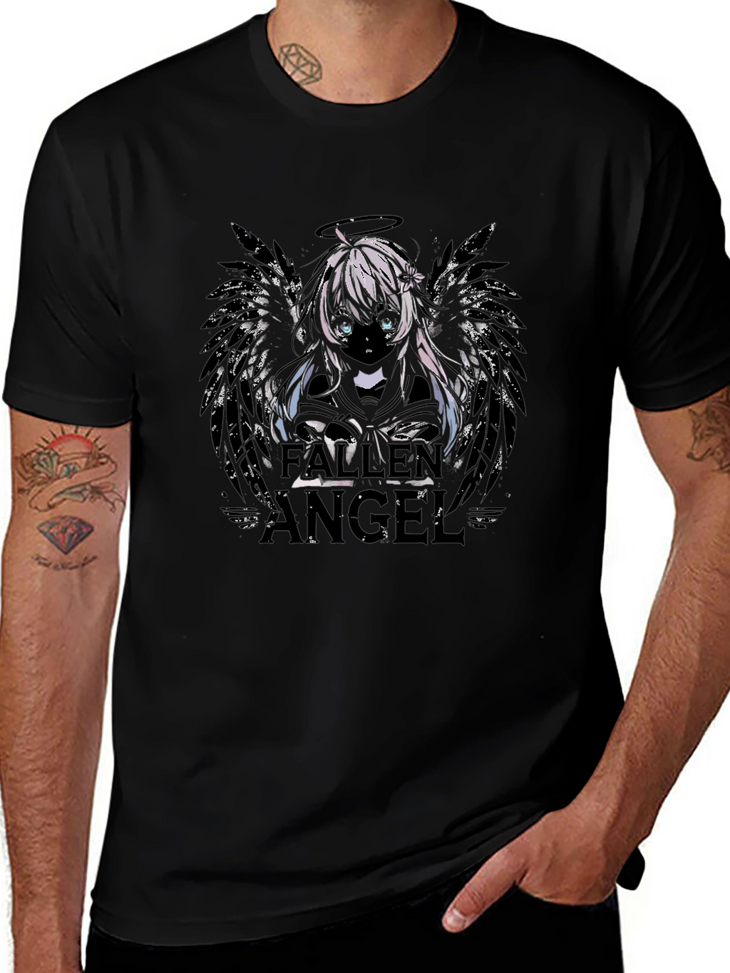 Fallen Angel Graphic Tee - Anime Inspired Design