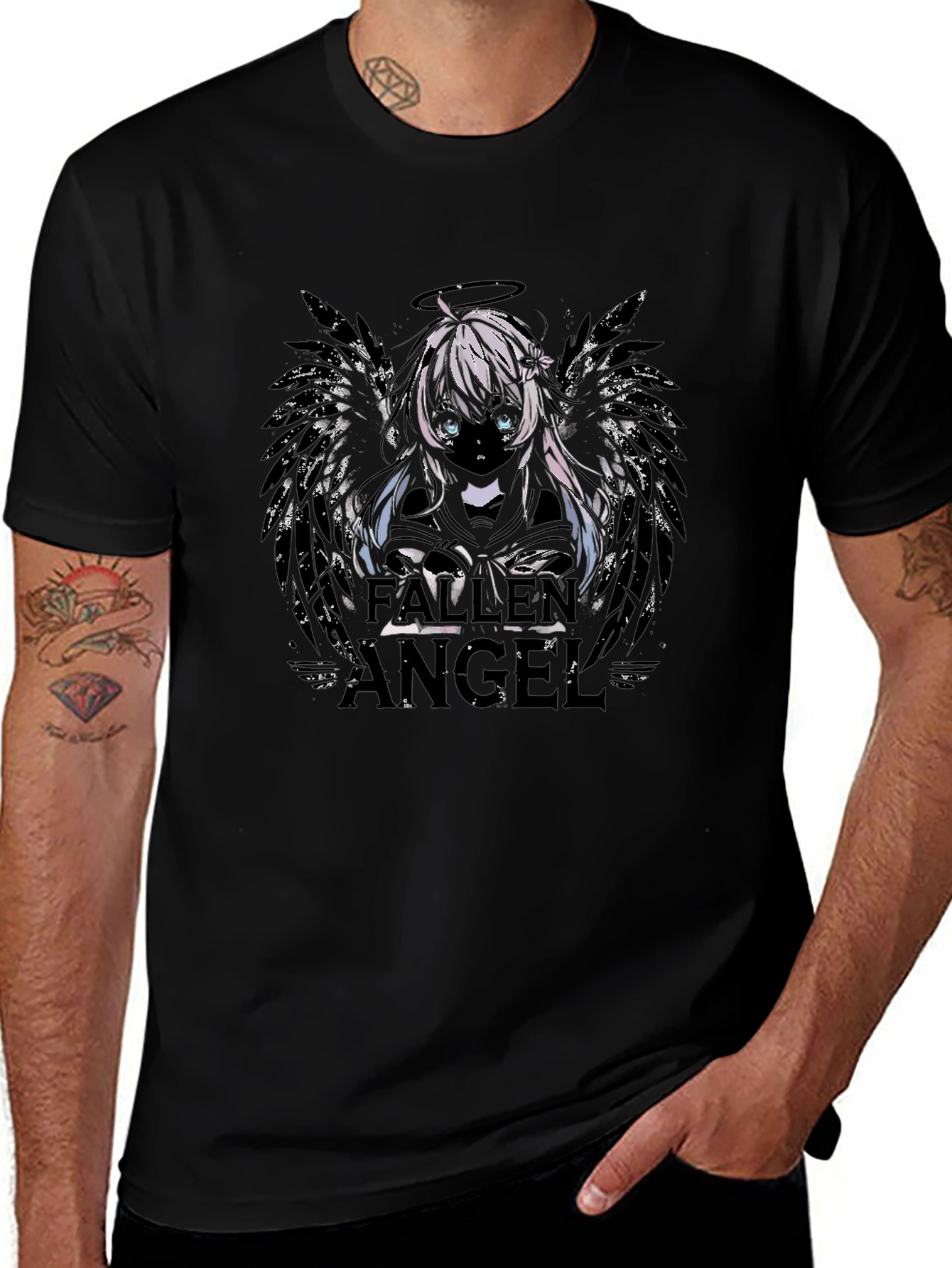 Fallen Angel Graphic Tee - Anime Inspired Design