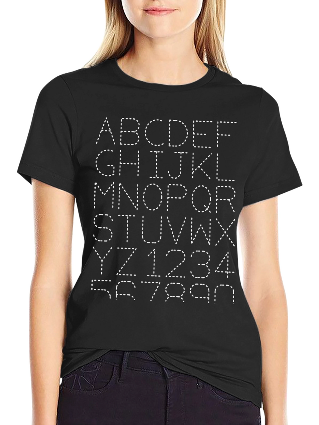 Alphabet & Numbers Graphic Tee - Classic Black T-Shirt