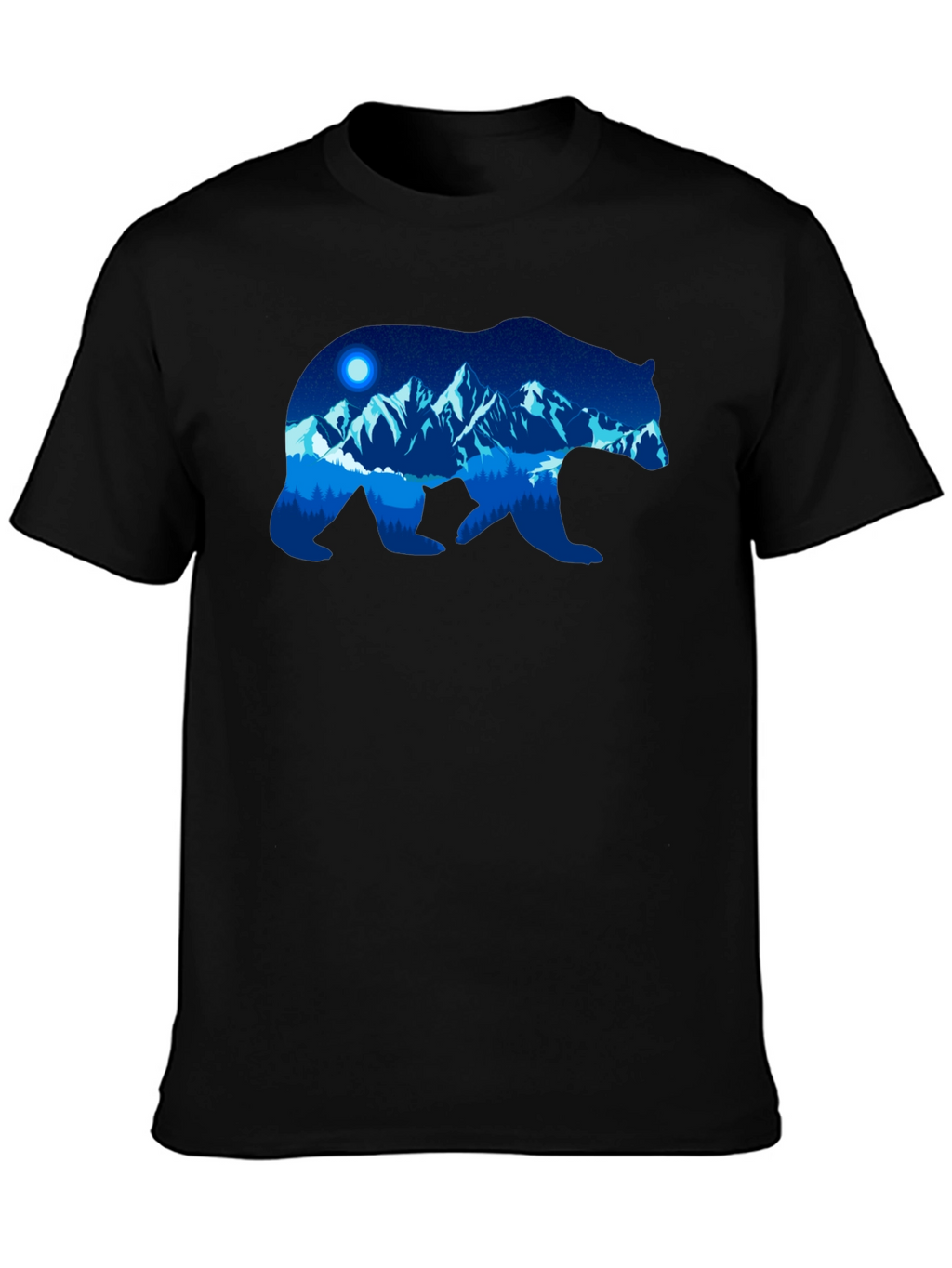 Bear Silhouette Mountain Graphic T-Shirt