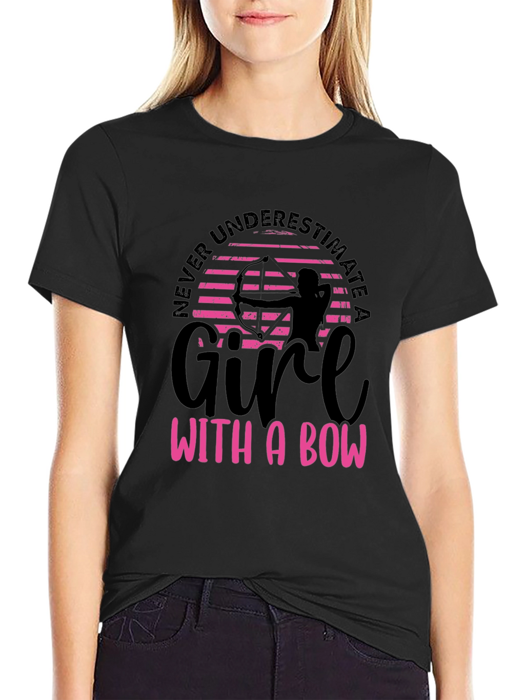 Girl with a Bow Graphic Tee - Archery T-Shirt