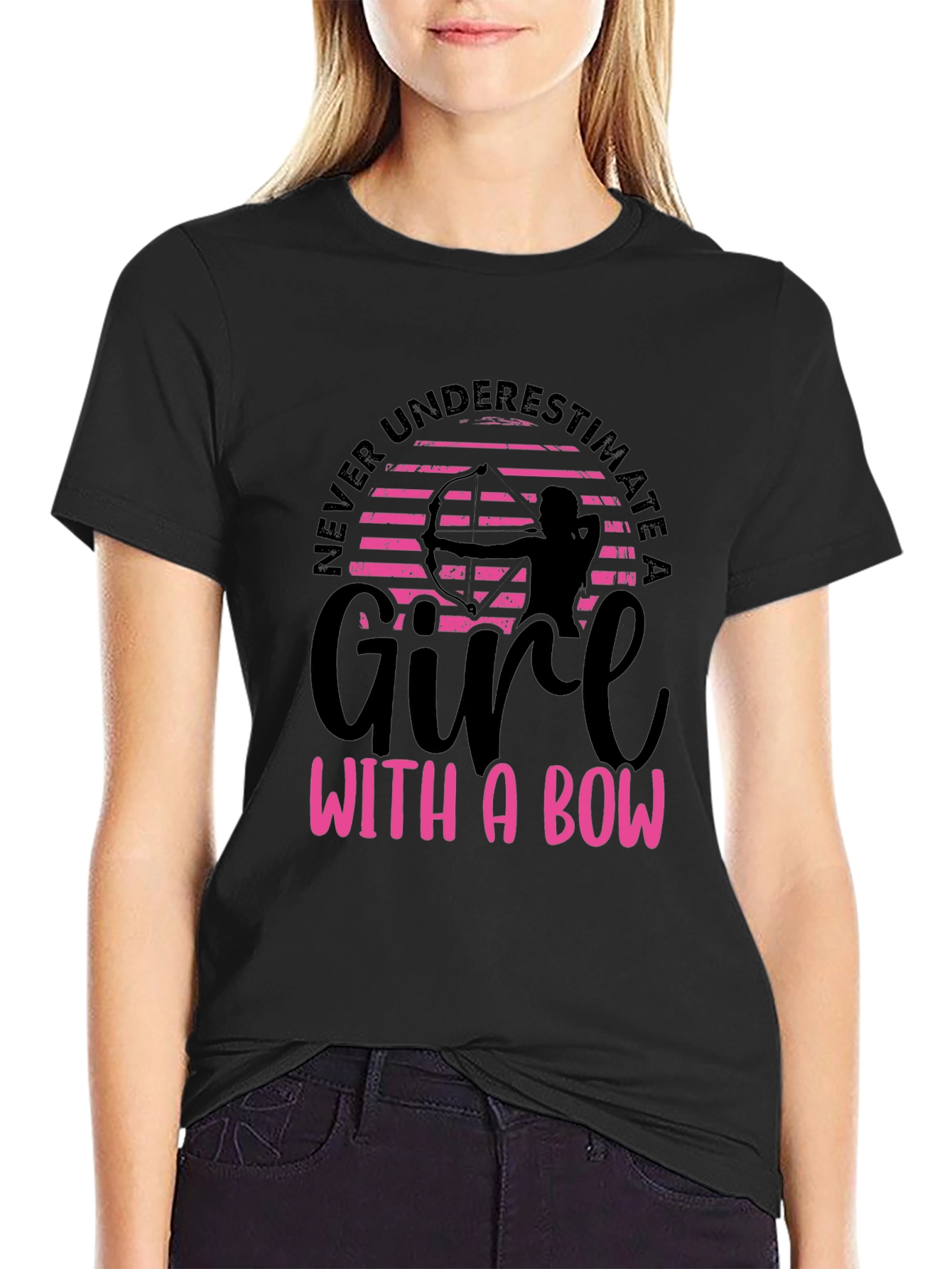 Girl with a Bow Graphic Tee - Archery T-Shirt