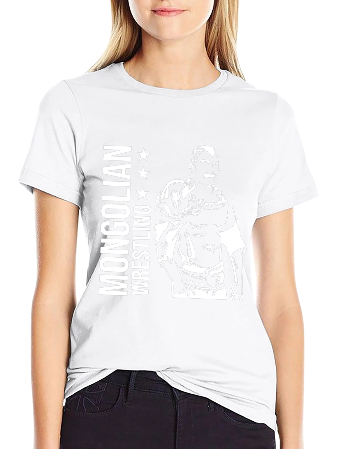 Mongolian Wrestling T-Shirt - Black Graphic Tee