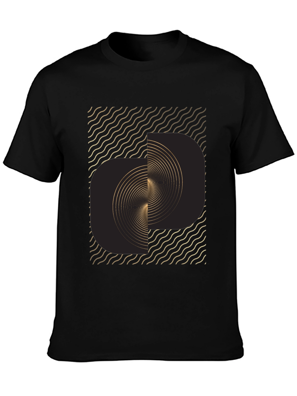 Abstract Swirl Graphic Tee - Modern Black T-Shirt