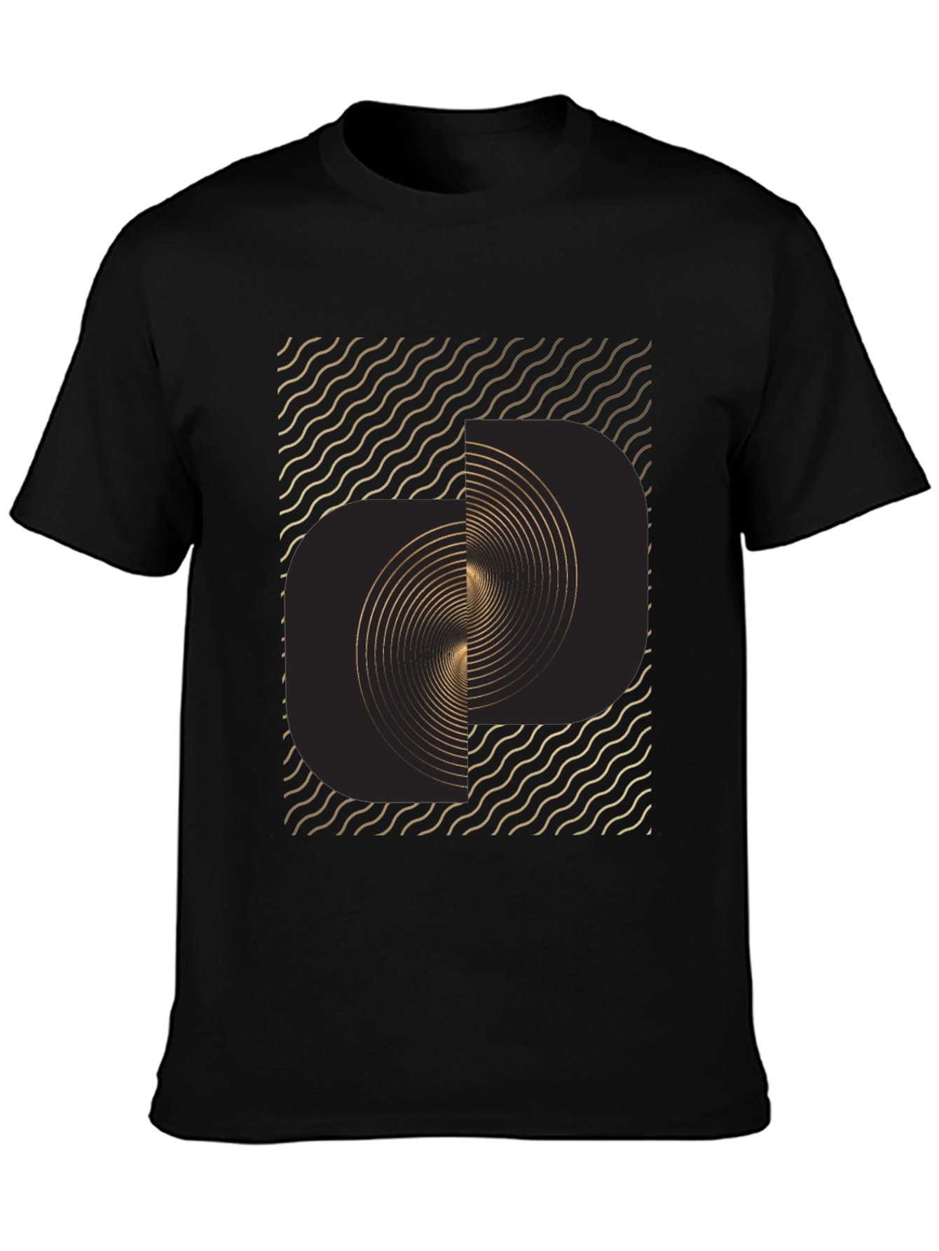 Abstract Swirl Graphic Tee - Modern Black T-Shirt