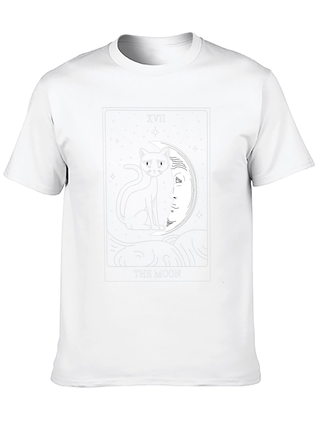 The Moon Tarot Card Cat Graphic T-Shirt