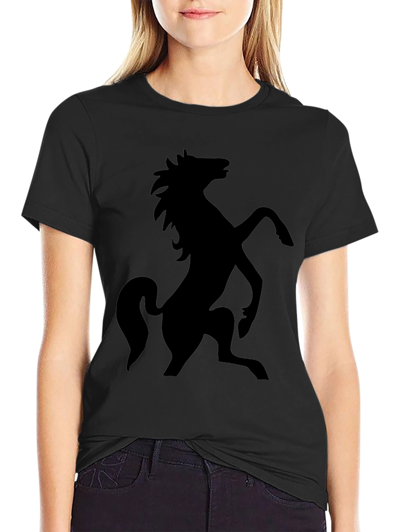 Black Horse Graphic Tee - Stylish Menswear
