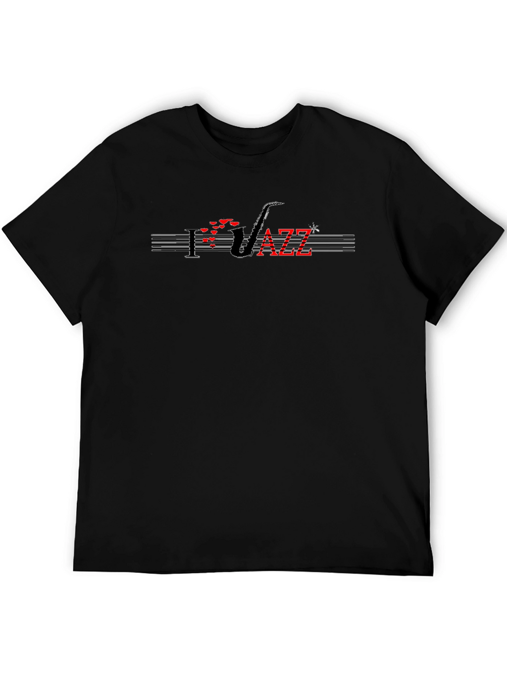 Jazz Saxophone Graphic Tee - Black