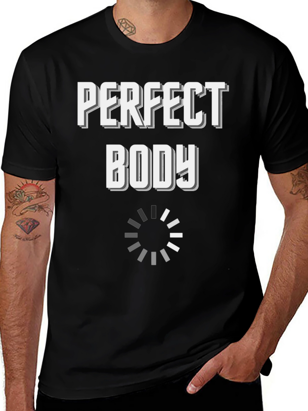 Perfect Body Loading Funny Graphic T-Shirt