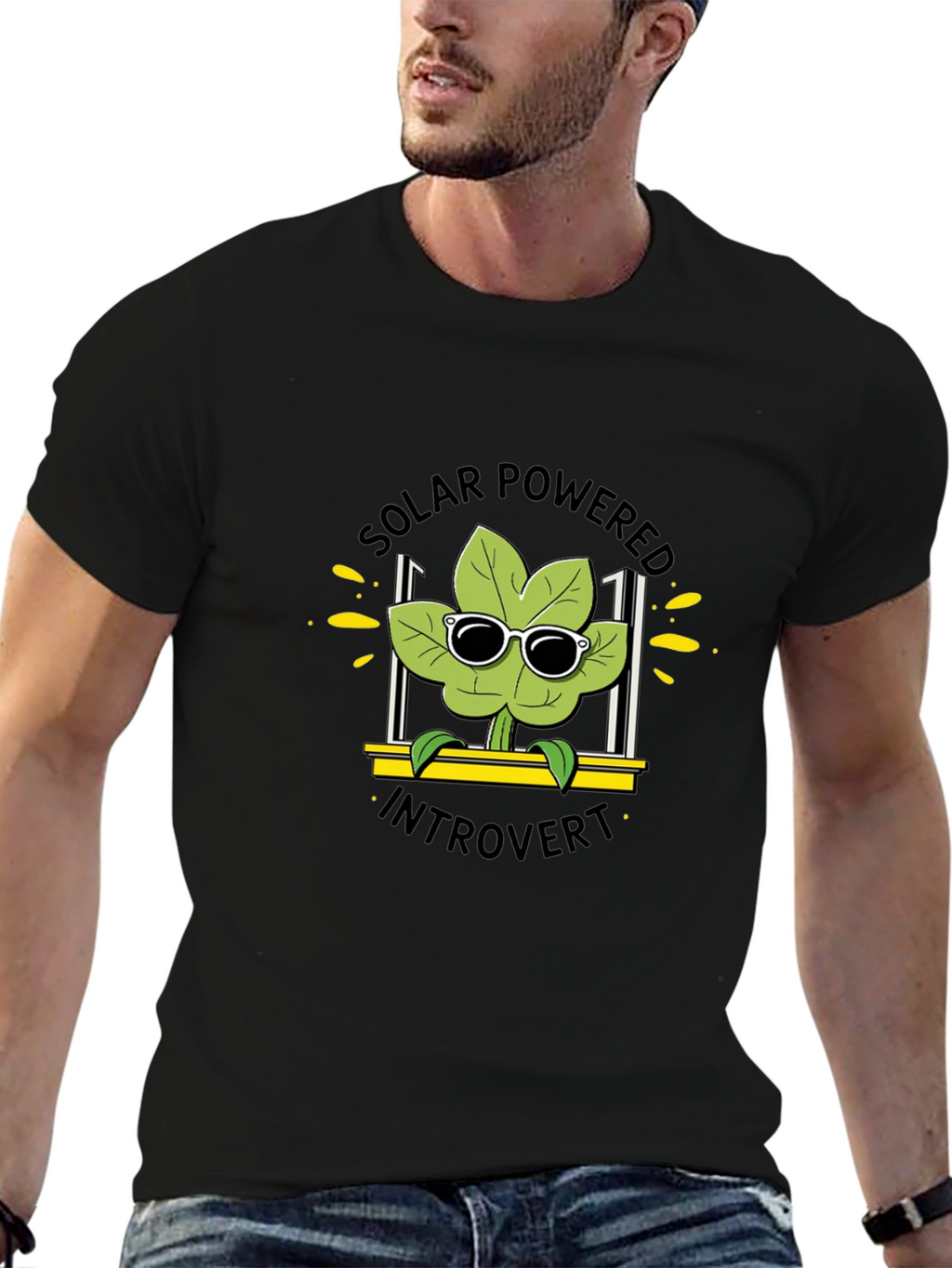 Solar Powered Introvert T-Shirt Black