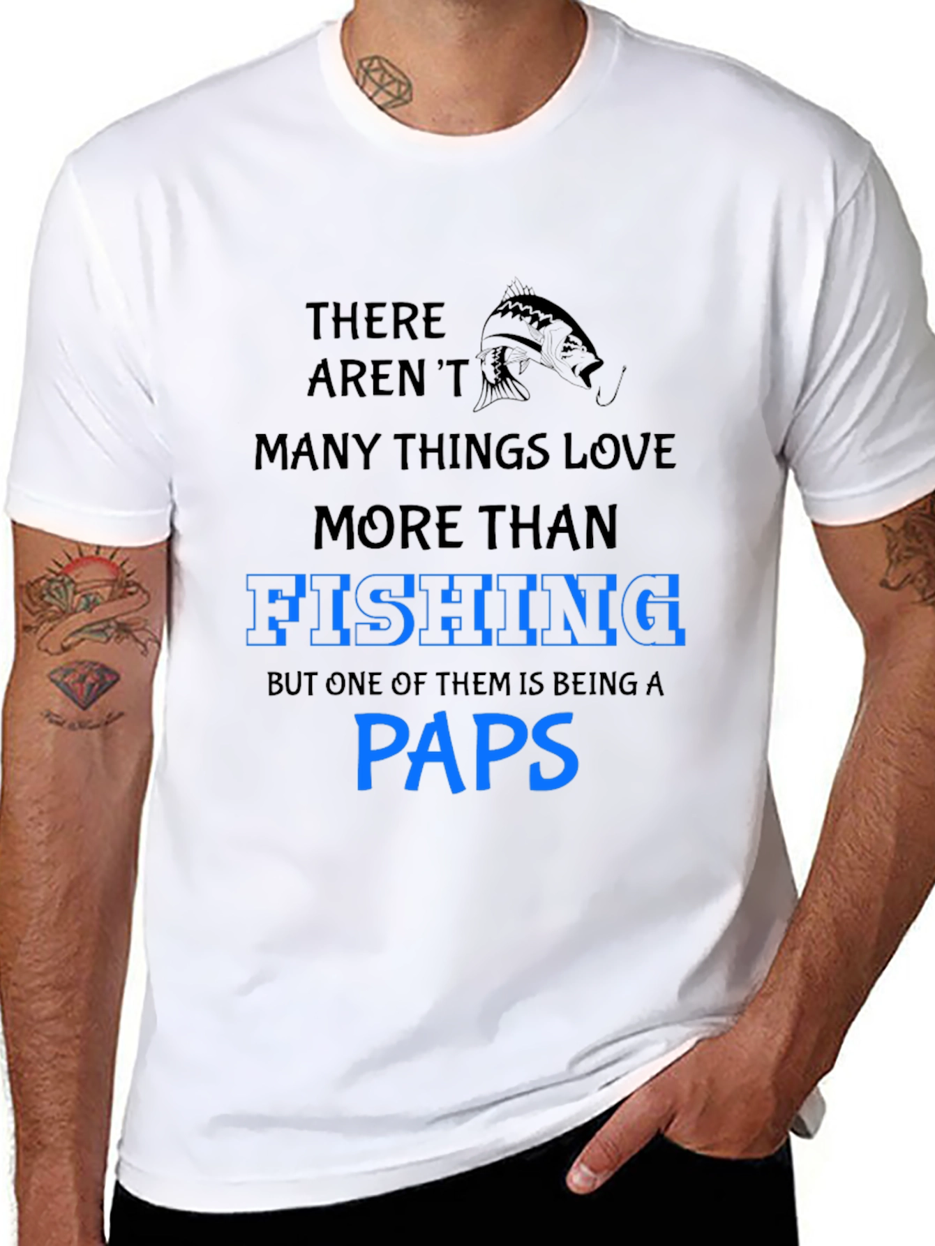 Fishing Paps T-Shirt: Love for Fishing and Grandfatherhood