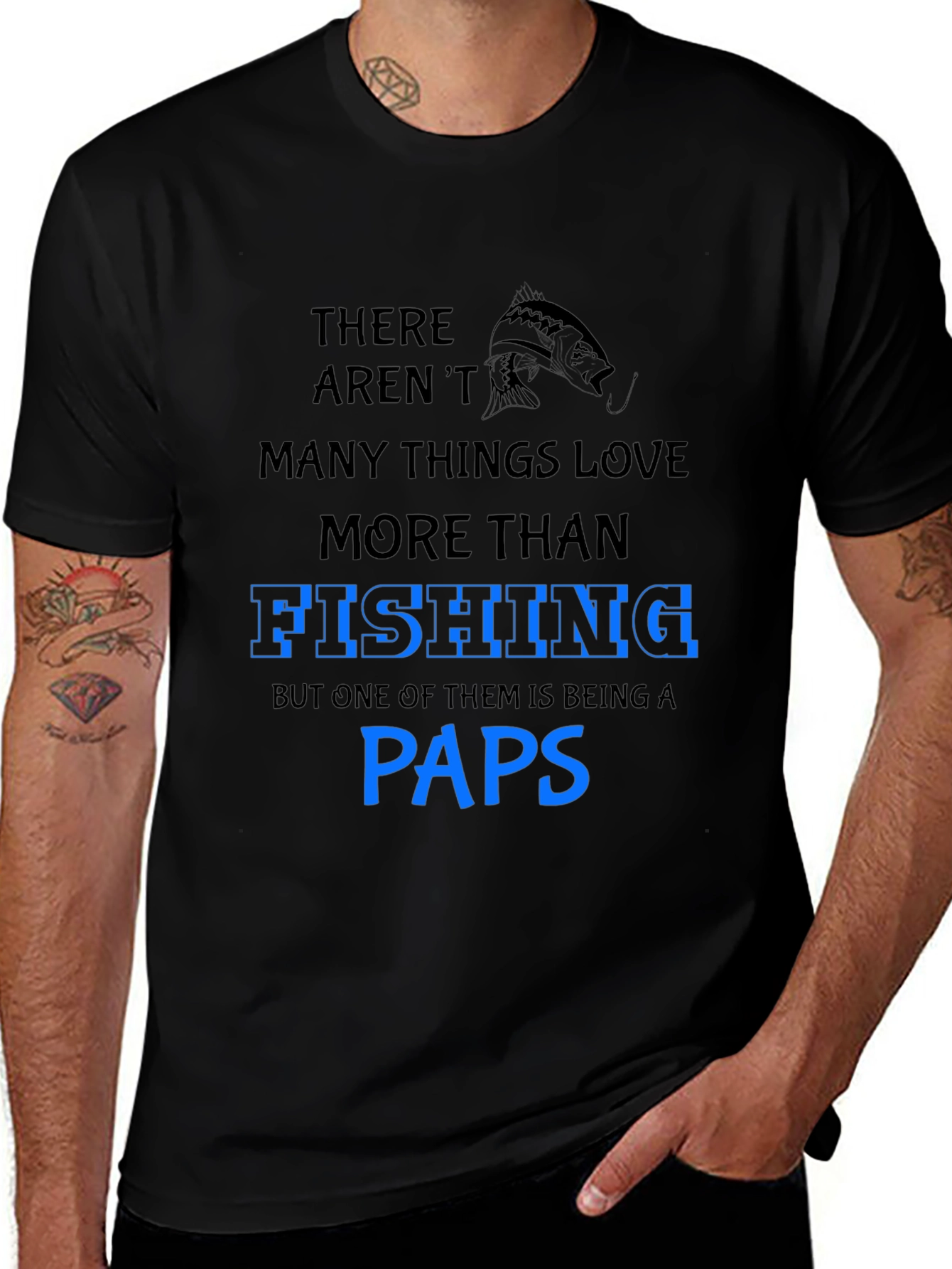 Fishing Paps T-Shirt: Love for Fishing and Grandfatherhood