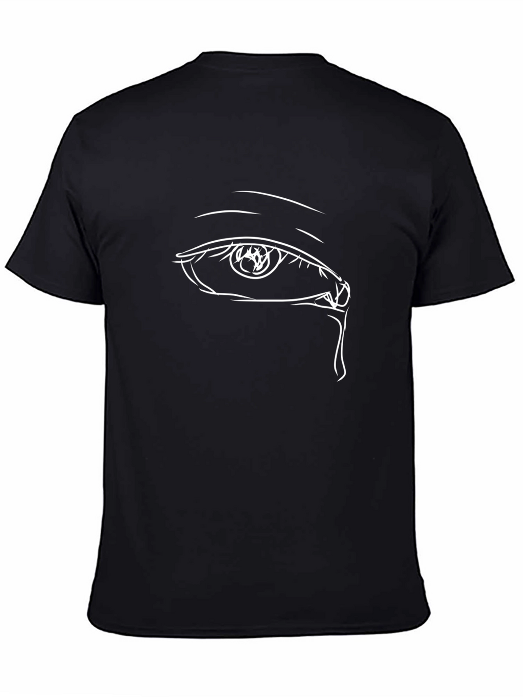 Tearful Eye Graphic Print Black T-Shirt
