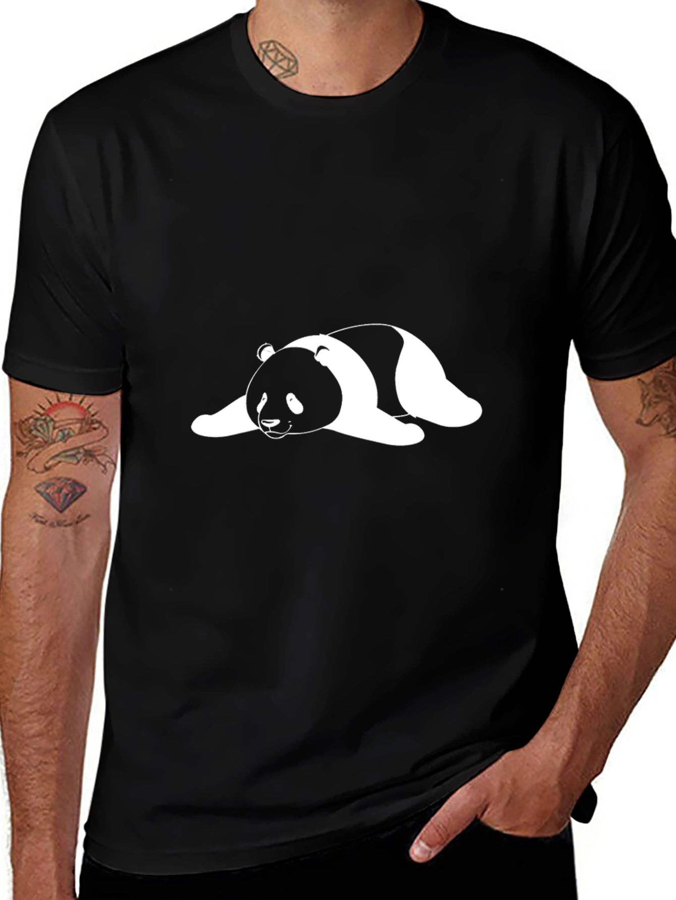 Cool Panda Graphic T-Shirt - Casual Black Tee