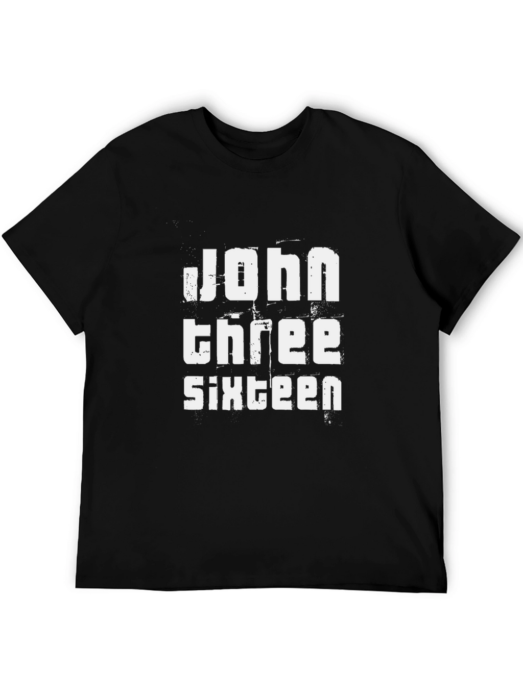 John 3:16 Black Cotton Graphic T-Shirt