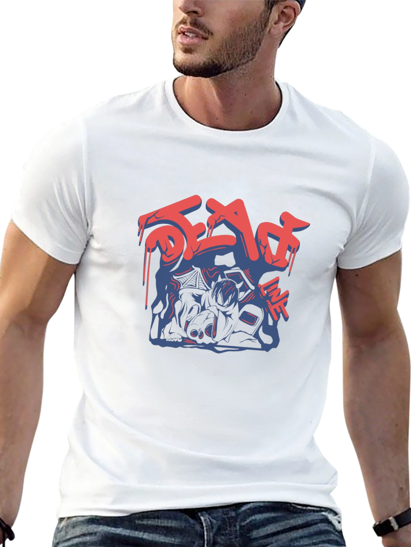 Dead Line Graphic T-Shirt - Mens Black Tee