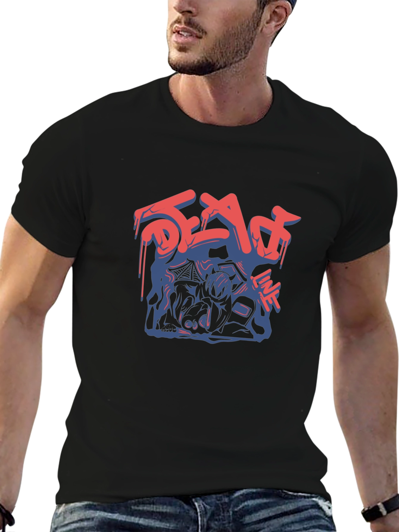 Dead Line Graphic T-Shirt - Mens Black Tee