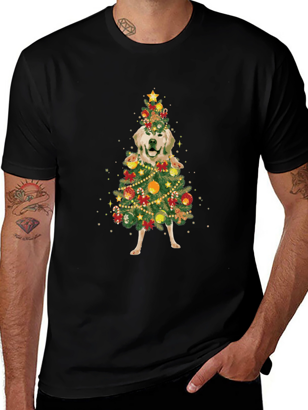 Golden Retriever Christmas Tree T-Shirt