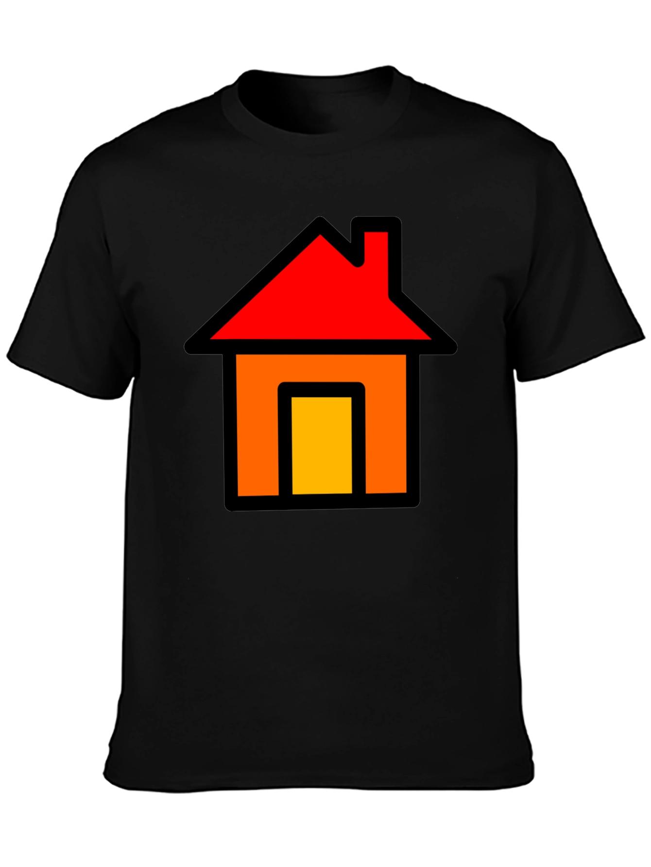Home Icon Graphic Tee - Black Cotton T-Shirt