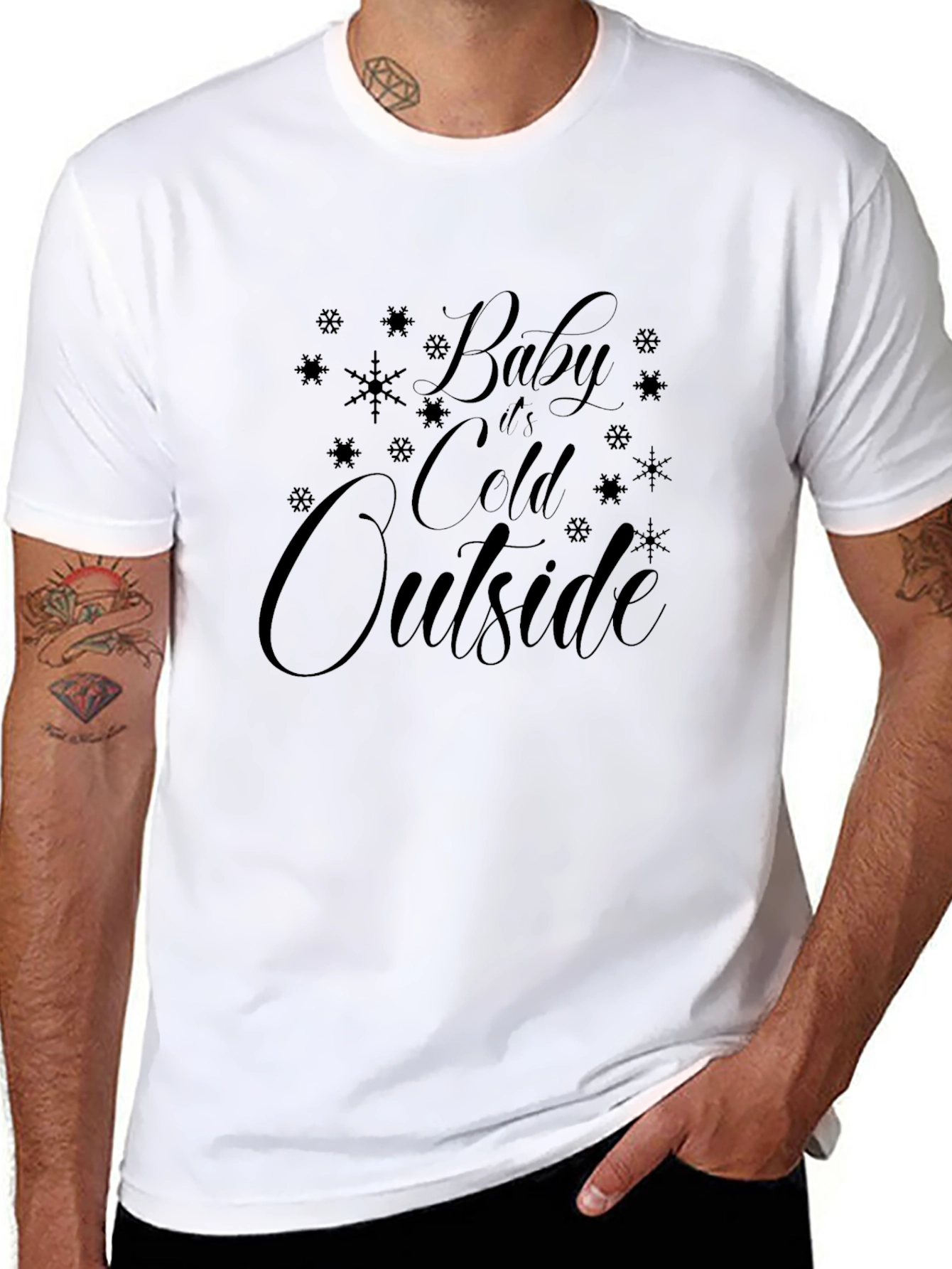 Baby Its Cold Outside Black Graphic Tee