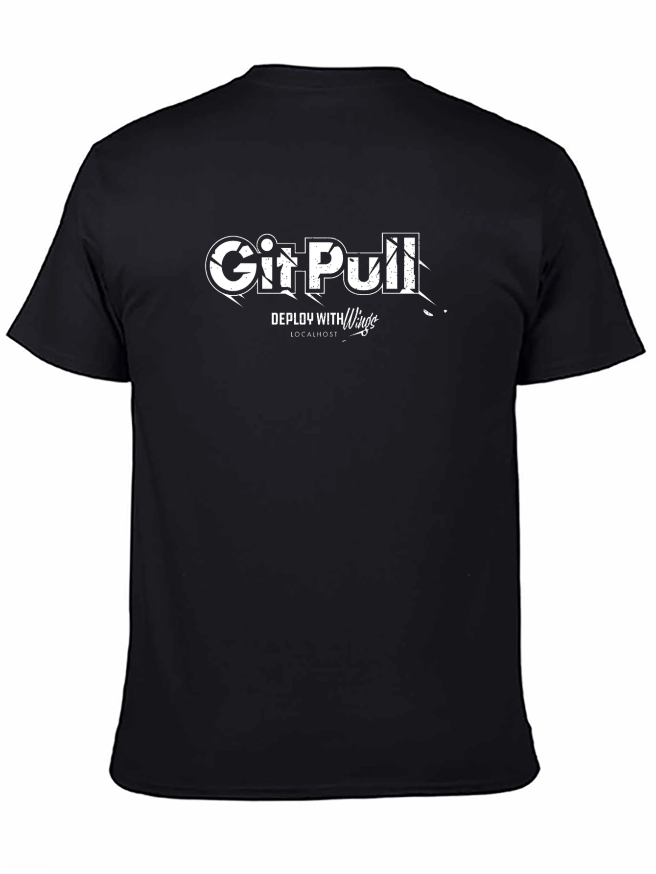 Git Pull Deploy T-Shirt - Black Casual